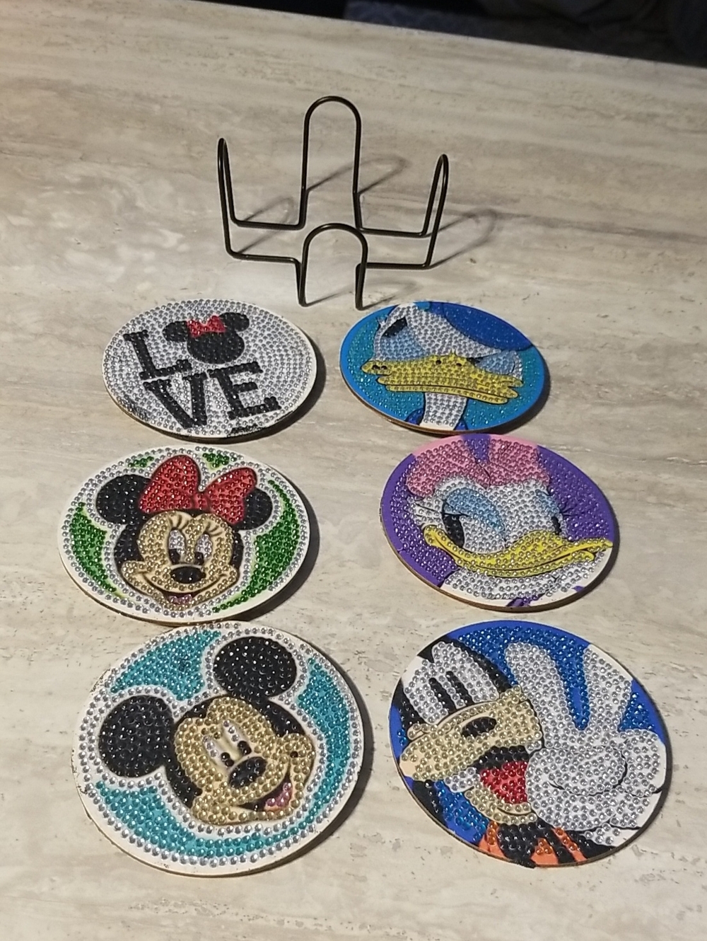 Disney Inspired Rhinestone Character Coasters - As Is